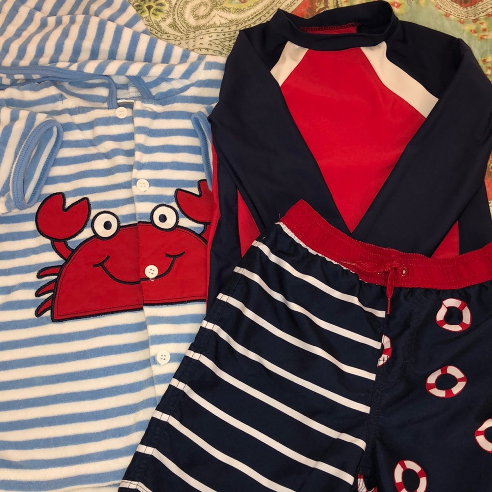 4T Coverup, 3T Rash Guard & Trunks